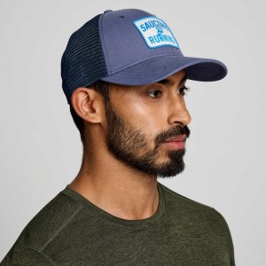 Saucony Adjustable Snap Back Men's Trucker Hats Blue | IRELAND FDEL