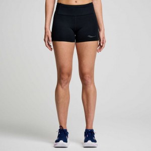 Saucony Fortify 3" Hot Women's Shorts Black | IRELAND CYUA