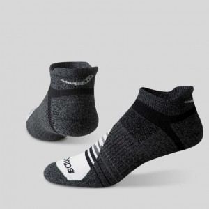 Saucony Inferno Merino Wool Blend No Show 3-Pack Men's Socks Black / Grey | IRELAND RUND