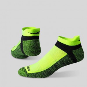 Saucony Inferno No Show Tab 3-Pack Men's Socks Black / Green | IRELAND TKHQ