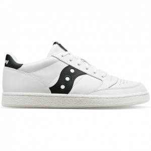 Saucony Jazz Court PU Men's Sneakers White / Black | IRELAND ZWUE