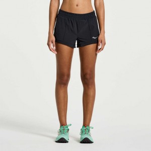 Saucony Outpace 2.5" Split Women's Shorts Black | IRELAND HLWB