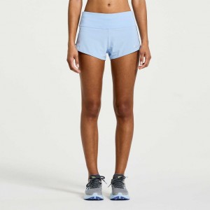 Saucony Outpace 2.5" Split Women's Shorts Blue | IRELAND HWDY