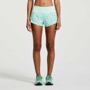 Saucony Outpace 2.5" Split Women's Shorts Turquoise | IRELAND YTXI