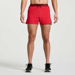 Saucony Outpace 3" Men's Shorts Red | IRELAND FZIA