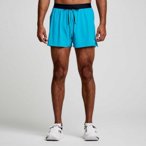 Saucony Outpace 3" Men's Shorts Turquoise | IRELAND ZQFJ