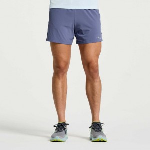 Saucony Outpace 5" Men's Shorts Blue | IRELAND ILMT