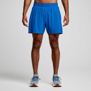 Saucony Outpace 5" Men's Shorts Blue | IRELAND CDXT