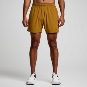 Saucony Outpace 5" Men's Shorts Brown | IRELAND NDYR