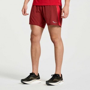 Saucony Outpace 5" Men's Shorts Red | IRELAND MRZJ