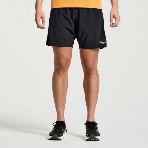 Saucony Outpace 7" Men's Shorts Black | IRELAND BFIS