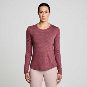 Saucony Peregrine Merino Long Sleeve Women's T-Shirt Red | IRELAND RHEL