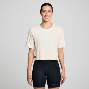 Saucony Recovery Boxy Women's T-Shirt White | IRELAND XYDJ