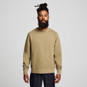 Saucony Recovery Crew Men's Sweatshirt Olive | IRELAND ODFV