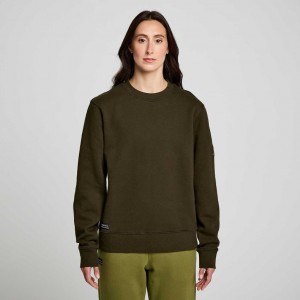 Saucony Recovery Crew Women's Sweatshirt Dark Green | IRELAND XMLK