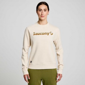 Saucony Recovery Crew Women's Sweatshirt Beige | IRELAND PVZC