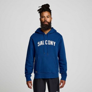 Saucony Recovery Men's Hoodie Indigo | IRELAND QBTI