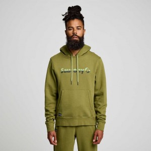 Saucony Recovery Men's Hoodie Olive | IRELAND EBYS