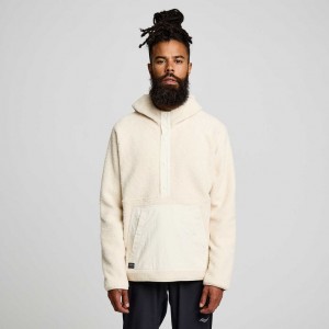 Saucony Recovery Sherpa Pullover Men's Hoodie Cream | IRELAND MUHL