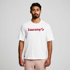 Saucony Recovery Short Sleeve Men's T-Shirt White | IRELAND WCHT