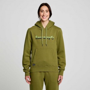 Saucony Recovery Women's Hoodie Olive | IRELAND RYJB