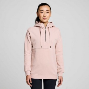 Saucony Recovery Zip Tunic Women's Hoodie Pink | IRELAND ILPU