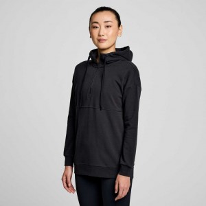 Saucony Recovery Zip Tunic Women's Hoodie Black | IRELAND FYSE