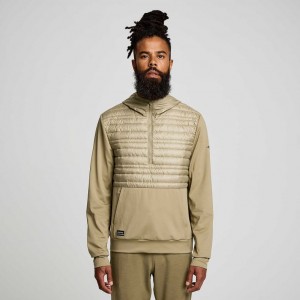 Saucony Solstice Oysterpuff Men's Hoodie Olive | IRELAND MYGA