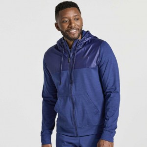 Saucony Solstice Zip Men's Hoodie Navy | IRELAND NROL