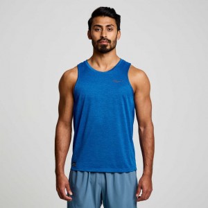 Saucony Stopwatch Men's Singlet Blue | IRELAND ZNSJ