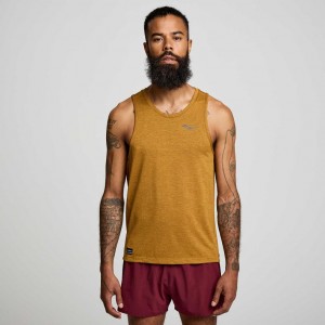 Saucony Stopwatch Men's Singlet Brown | IRELAND UZYQ