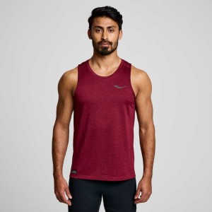 Saucony Stopwatch Men's Singlet Burgundy | IRELAND TFIN