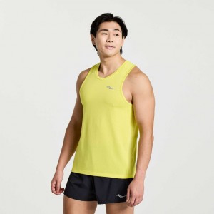 Saucony Stopwatch Men's Singlet Yellow | IRELAND BWPD