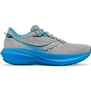 Saucony Triumph 21 Men's Running Shoes Silver / Blue | IRELAND APQH