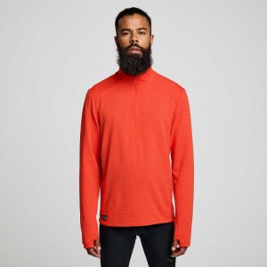 Saucony Triumph 3D 1/2 Zip Men's Sweatshirt Orange | IRELAND MRWU