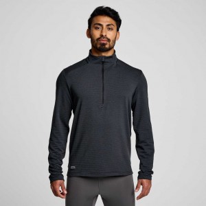 Saucony Triumph 3D 1/2 Zip Men's Sweatshirt Black | IRELAND DLJT