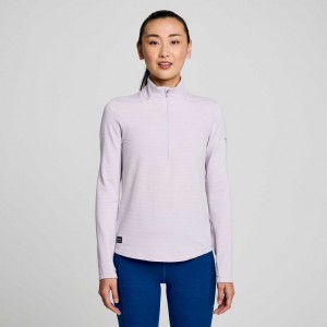 Saucony Triumph 3D 1/2 Zip Women's Sweatshirt Purple | IRELAND DEXV