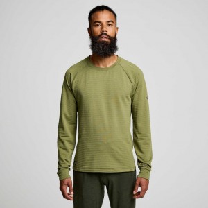 Saucony Triumph 3D Crew Men's Sweatshirt Green | IRELAND UFHS