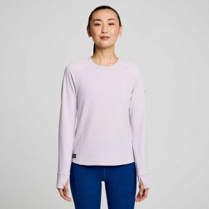 Saucony Triumph 3D Crew Women's Sweatshirt Purple | IRELAND IFQH