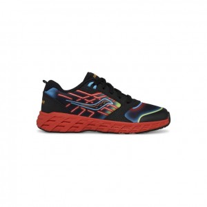 Saucony Wind 2.0 Lace Big Kids'' Sneakers Black / Red | IRELAND QOZD