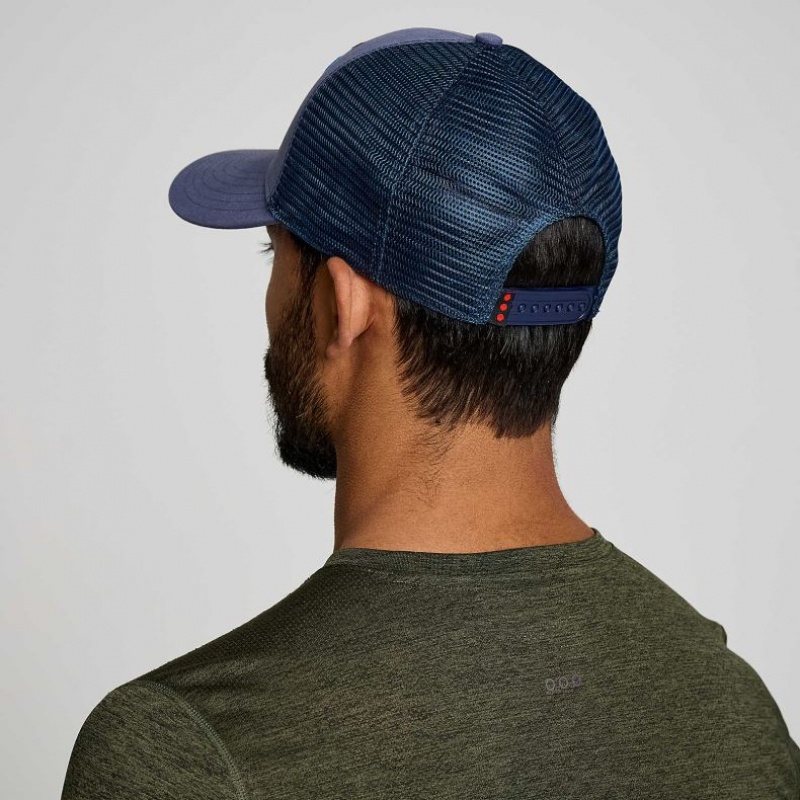 Saucony Adjustable Snap Back Men's Trucker Hats Blue | IRELAND FDEL