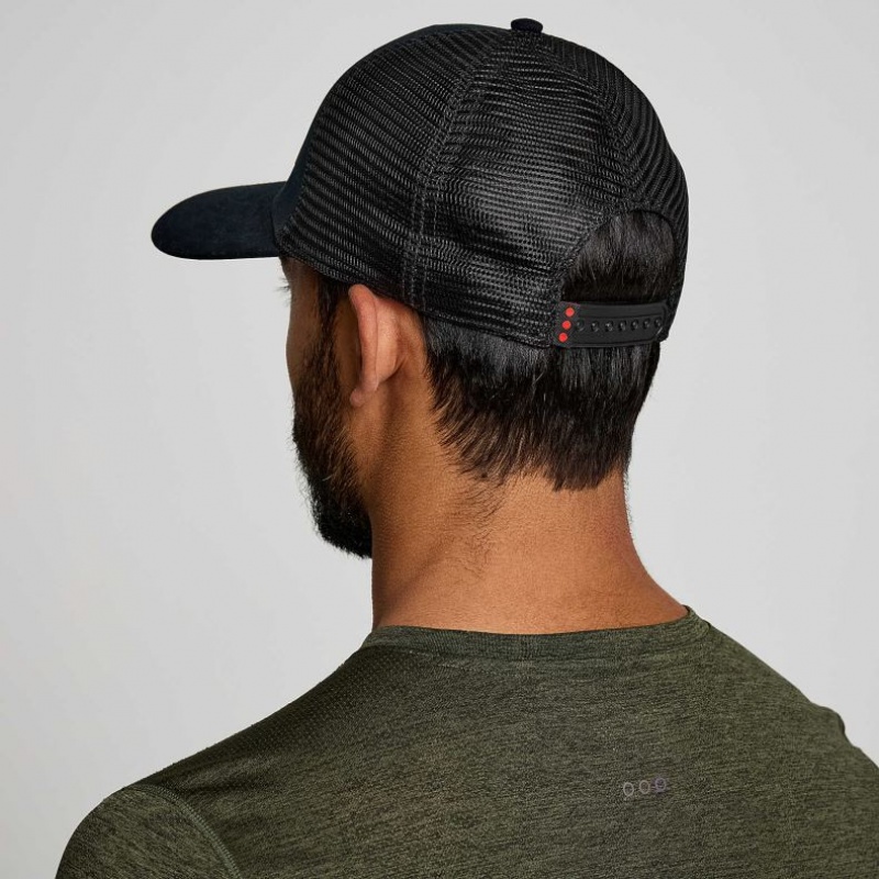 Saucony Adjustable Snap Back Men's Trucker Hats Black | IRELAND VLOE