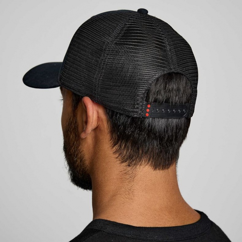 Saucony Adjustable Snap Back Men's Trucker Hats Black | IRELAND TPQW