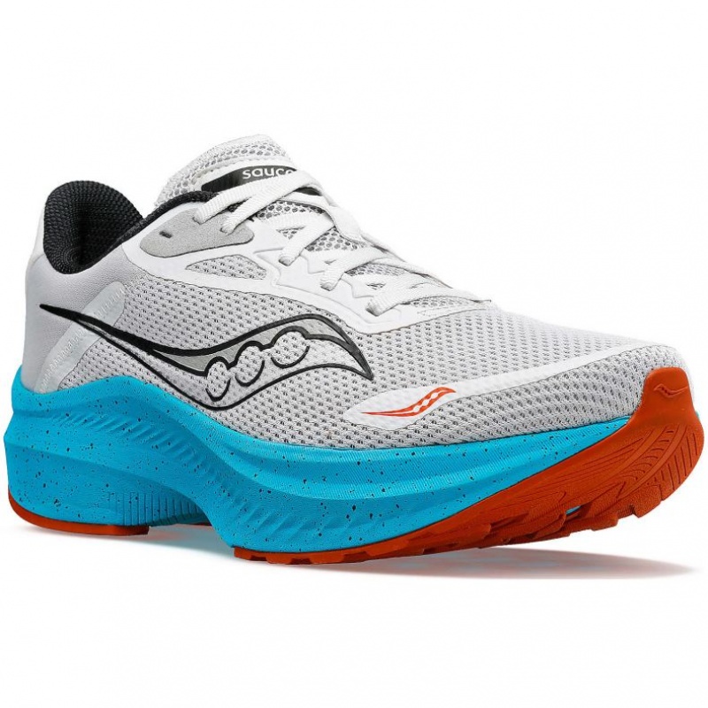 Saucony Axon 3 Men's Running Shoes Grey / Turquoise | IRELAND IRCP