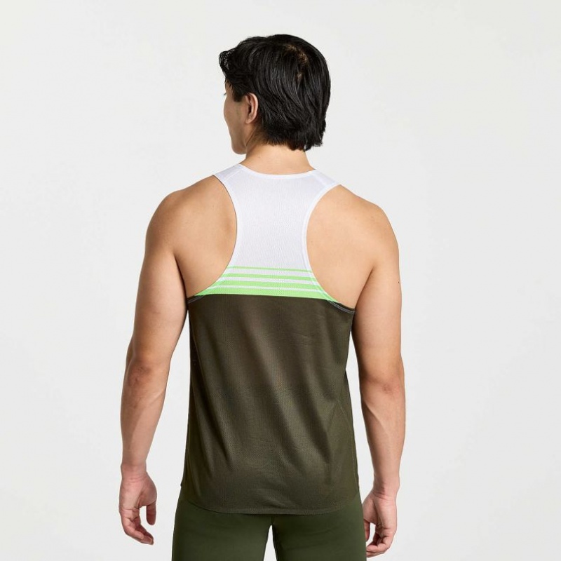 Saucony Elite Men's Singlet White / Black | IRELAND HZAP