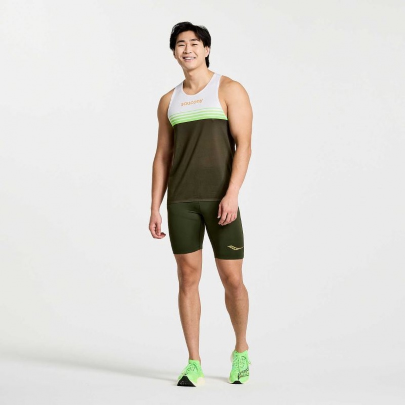 Saucony Elite Men's Singlet White / Black | IRELAND HZAP