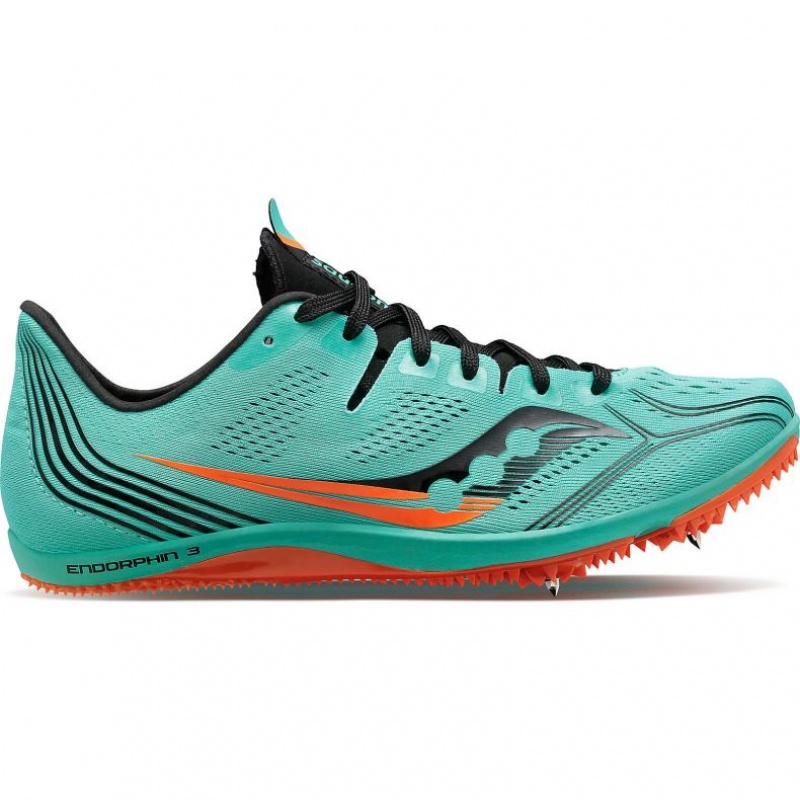 Saucony Endorphin 3 Men\'s Spikes Turquoise | IRELAND XAZO