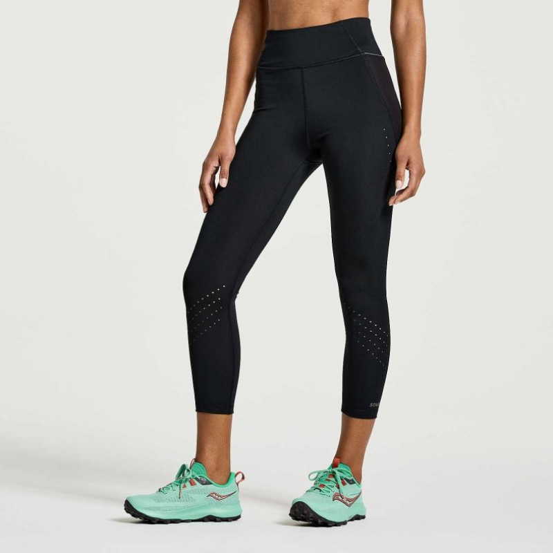 Saucony Explorer Utility Crop Women's Tight Black | IRELAND ULMZ