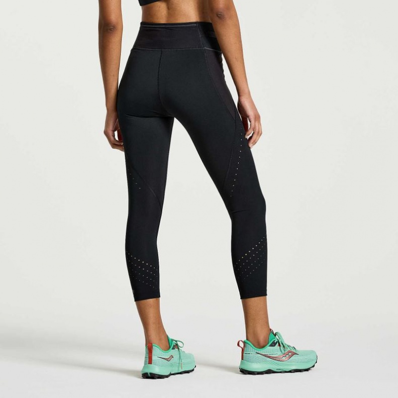 Saucony Explorer Utility Crop Women's Tight Black | IRELAND ULMZ