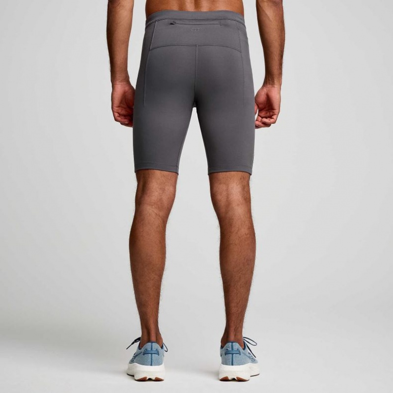 Saucony Fortify Lined Half Men's Tight Grey | IRELAND ZVHA